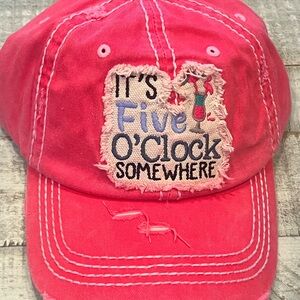 Pink  Cap with Embroidered Patch